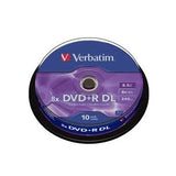 DVD+R DL 8.5GB 8x Verbatim 10pcs Cakebox
