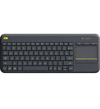 Тастатура Logitech Wireless Touch K400 Plus за поврзување со компјутер до телевизор, црна