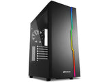 ATX Midi Tower куќиште Sharkoon RGB Slider Gaming со 2 USB 3.0, USB 2.0, 120mm вентилатори, LED лента
