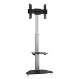 Mbështetëse dyshemeje për televizor SBOX FS-500 37"-70" me rrota, me sistem kabllosh, me raft