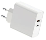Универзален USB полнач за напојување Platinet Type-C 87W 2xPort QC3 PD бел