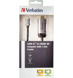 Verbatim USB Type-C во HDMI 4K адаптер кабел од 1,5 м