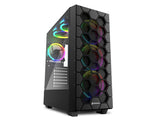 ATX Midi Tower куќиште Sharkoon RGB HEX со 2 USB 3.0, тип-C, 6 вентилатори од 120 mm