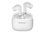 Слушалки Blackview AirBuds 4 бели TWS, микрофон, IPX7, BT 5.3, поништување на бучава, допир со футрола за полнење