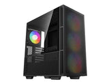 ATX / E-ATX Midi Tower куќиште Deepcool CH560 црно ARGB со USB 3.0, тип-C, 3x 140mm, 1x 120mm LED вентилатори