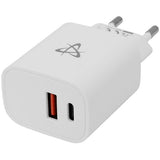 USB универзален полнач за напојување SBOX тип-C 20W 2xPort QC3 PD бел
