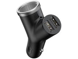 USB универзален полнач за автомобил Baseus Y тип 2xUSB тип-A 3.4A црн