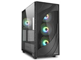 ATX Midi Tower куќиште Sharkoon Rebel C80G црно ARGB со 2 USB 3.0, Type-C USB 3.2, 4 вентилатори од 120mm