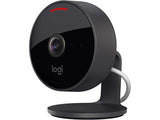 Безжична IP мрежна камера Logitech за ден/ноќ, кружен поглед, црна
