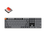 Безжична тастатура Keychron K5 Max со целосна големина, бело позадинско осветлување, низок профил Gateron со црвен прекинувач