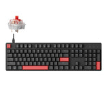 Тастатура Keychron Lemokey X2 со целосна големина QMK/VIA, жичен механички прекинувач со црвена боја - црна