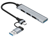 USB HUB 3.0 Тип C/USB-A до USB 2.0x3, USB 3.0x1 адаптер Tracer A4