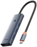 USB HUB 3.0 4-портен тип-C Baseus UltraJoy вселенски сив