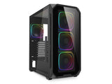ATX Midi Tower куќиште Sharkoon AK5G црно ARGB со 2 USB 3.0, Type-C USB 3.2, 4 вентилатори од 120mm
