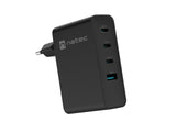 USB универзален полнач за напојување Natec Ribera GaN 100W 3xUSB-C/1xUSB-A црно