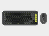 Тастатура Logitech Wireless POP Icon Combo со глушец во графитна/зелена боја