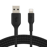 Кабел USB-A 2.0 до Lightning 2m Belkin Boost Braided Black