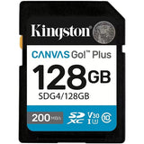 Безбедна дигитална Kingston 128GB SDXC Canvas Go Plus! До 200 читања CL10 UHS-I U3 V30