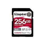 Безбедна дигитална Kingston 256GB SDXC Canvas React Plus CL10 UHS-II U3 V90 4K/8K 300MB читање