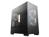 ATX Micro куќиште Deepcool CG380 3F црно панорамско стакло со USB 3.0 x2, 3x120mm ARGB вентилатори