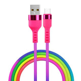 Кабел USB 2.0 Тип-A до Тип-C 1.2m Setty 2.1A Rainbow
