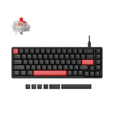 Тастатура Keychron Lemokey X6 65% QMK жичен механички прекинувач со црвена боја - црна со црвено позадинско осветлување
