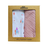 viBBoo Set of 2 Muslin Baby Bibs Unicorn