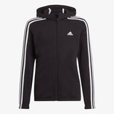 adidas ESSENTIALS 3 STRIPES дуксер од руно со патент по цела должина