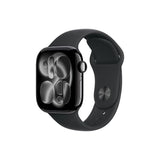 Apple Watch S11 GPS 42mm џет-црна алуминиумска футрола со црн спортски ремче - M/Lmequ4rk/a