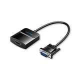 VENTION HDMI во VGA конвертер со женски Micro USB и аудио приклучок 0,15M црн