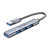 VENTION Мини Хаб 0.15M USB 3.0 на USB 3.0/USB 2.0*3 Сив Метален Тип