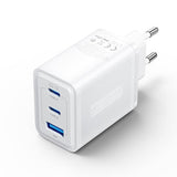VENTION GaN Полнач 3-Портен USB (C + C + A) (65W/65W/60W) ЕУ-Приклучок Бел