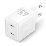 VENTION GaN полнач 2-порти USB (C + C) (45W/45W) ЕУ-Приклучок Бела