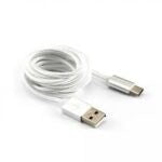 Кабел USB 2.0 AM до Type-C 1.5m SBOX плетен овошен бел