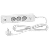 ШНАЈДЕР ПРОДОЛЖЕН КАБЕЛ 3С+2USB/3М БЕЛ