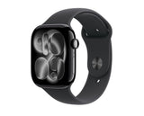 Apple Watch S11 GPS 46mm млазно црна алуминиумска футрола со црн спортски ремче - S/M