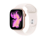 Apple Watch S11 GPS 42mm Розово-златна алуминиумска футрола со светло сина спортска лента - S/M