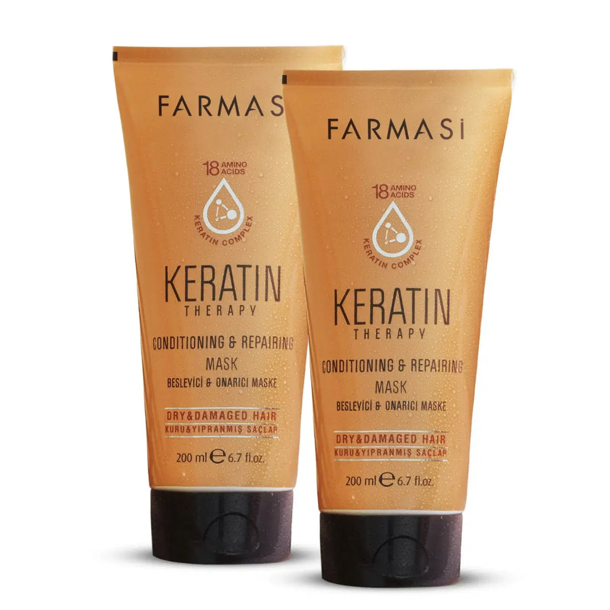 SET 2/1 KERATIN THERAPY REPAIRING HAIR MASK 200 ML