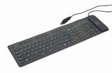 Флексибилна тастатура со целосна големина KB-109F USB/OTG адаптер, црна