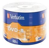 DVD-R 4.7GB 16x Verbatim 50 copë me mbështjellës argjendi mat