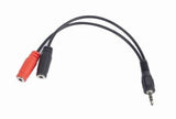 Кабел стерео приклучок 3,5mm 4-пински кон двојни стерео приклучоци 3,5mm 0,2m аудио