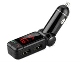 Безжичен Bluetooth FM предавател - без раце/двоен полнач со LCD екран BC303