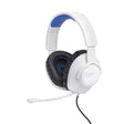 Слушалки JBL Gaming Quantum 100P за конзола, бели, сини со микрофон.