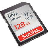 Безбеден дигитален Sandisk 128GB Ultra SDXC 140MB/s Class10 UHS-I
