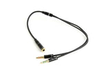 Стерео кабел со приклучок 3,5mm 4pin кон двоен стерео приклучок 3,5mm 0,2m аудио Gembird црни метални конектори