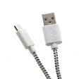 Кабел USB 2.0 A-приклучок до микро B-приклучок 1м SBOX плетен бел