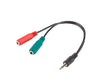 Кабел од стерео приклучок 3,5mm 4pin кон двојни стерео приклучоци 3,5mm Lanberg 20cm