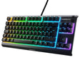 Тастатура SteelSeries Apex 3 TKL црна за игри, отпорна на IP32, тивки прекинувачи, 8-зонски RGB
