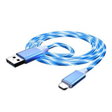 USB кабел за Apple Lightning Platinet 1м LED сина