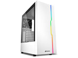 ATX Midi Tower куќиште Sharkoon RGB Slider Gaming со 2 USB 3.0, USB 2.0, 120mm вентилатори, LED лента, бела боја